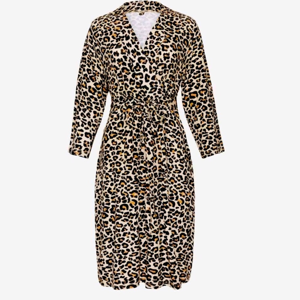 Posh Peanut Lana Leopard Robe! New Without Tags